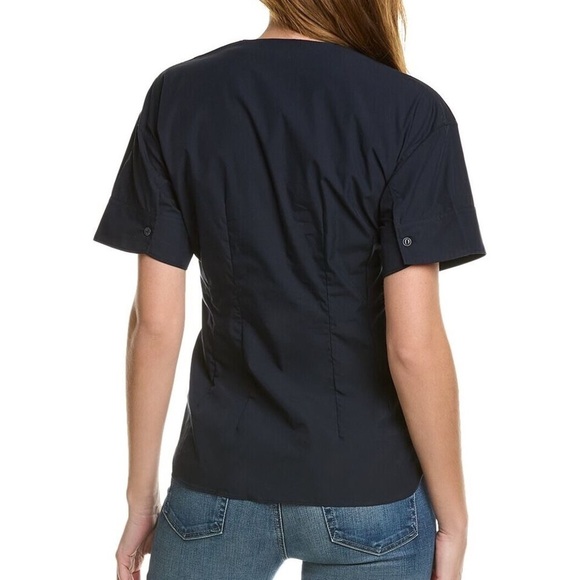 Rag & Bone Victorine Short Sleeve Button Front Shirt Night Blue - Picture 3 of 12